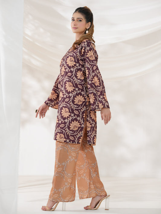 Mahjabeen Co-Ord Set (Maroonish)