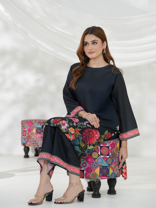 Banafshan Co-Ord Set (Midnight Black)