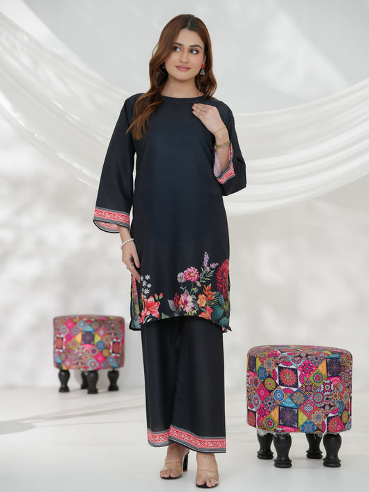 Banafshan Co-Ord Set (Midnight Black)