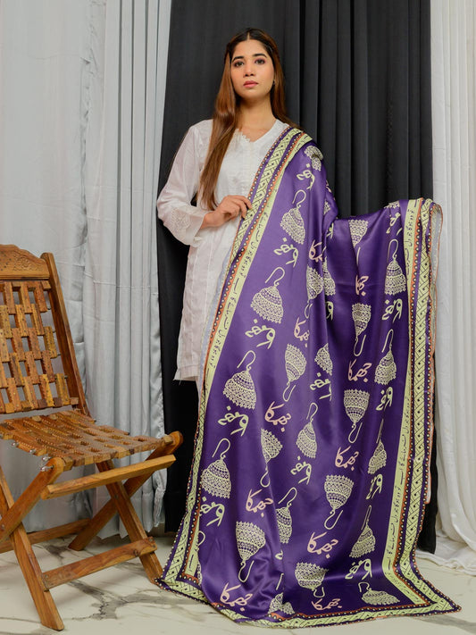 Jhumka Silk Dupatta (Purple)