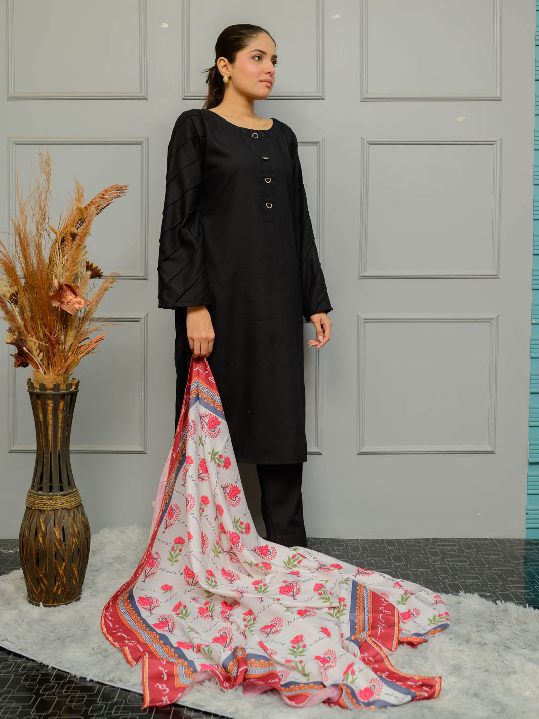 Khudse Silk Dupatta (Milki White)
