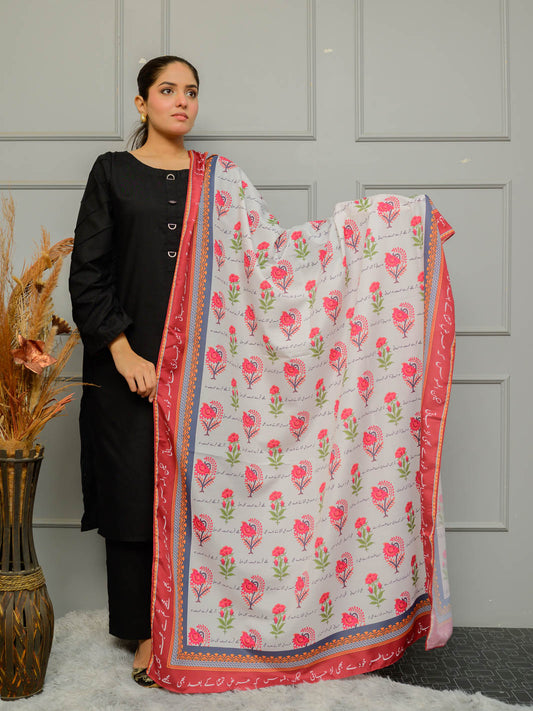 Khudse Silk Dupatta (Milki White)