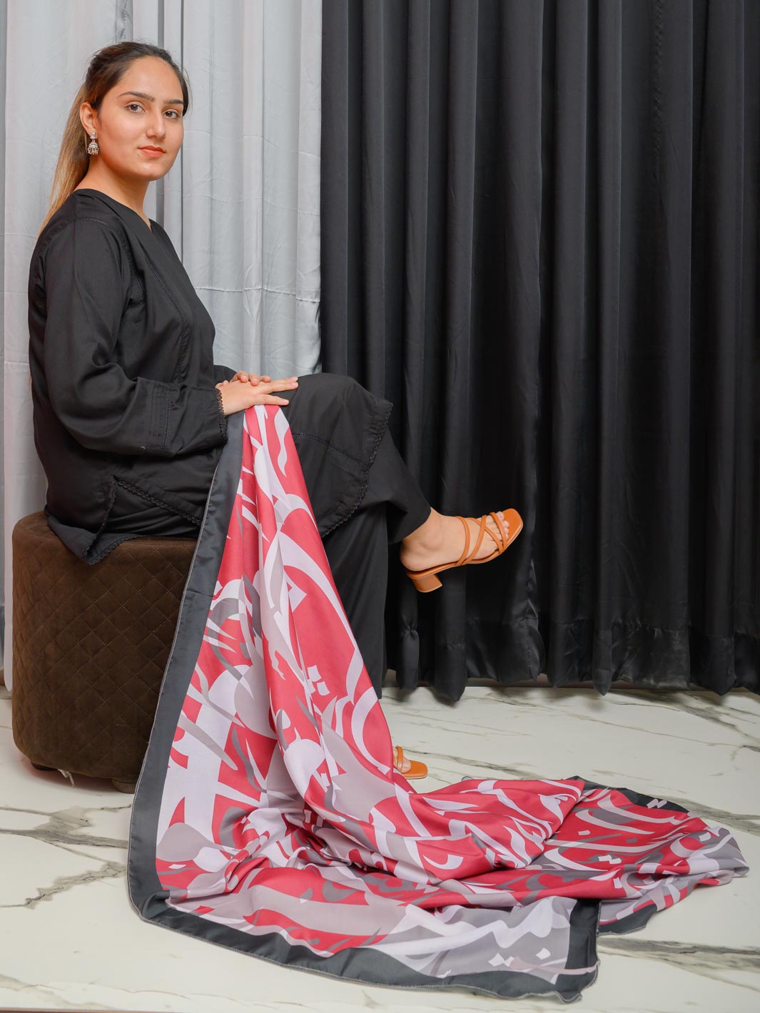Tadress Silk Dupatta (Maroon)