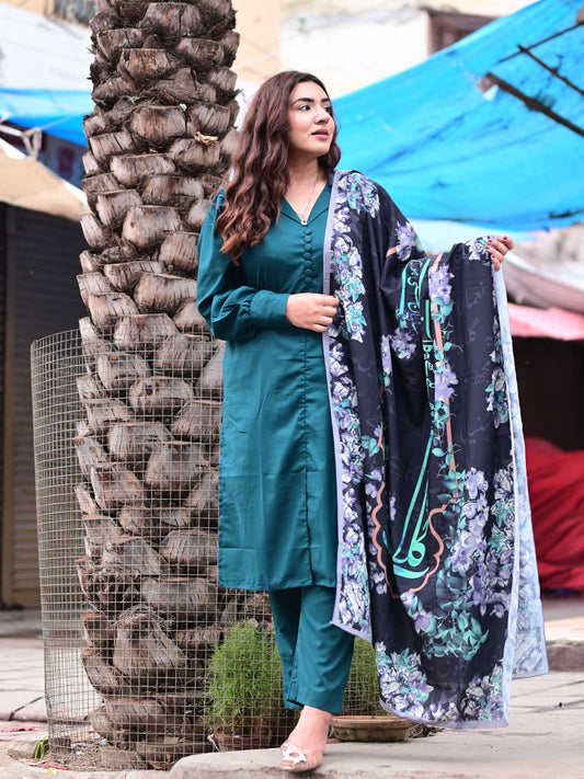 Gulaab Silk Dupatta (Black)
